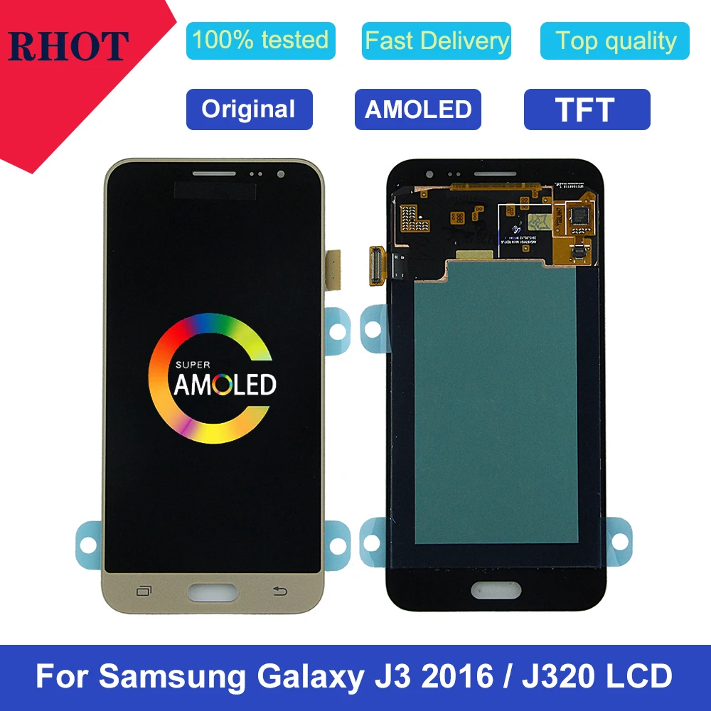 Оригинальный/OLED/TFT 5 0 &quotЖК монитор для Samsung Galaxy J3 2016 J320 J320A J320F J320P J320M J320FN ЖК дисплей