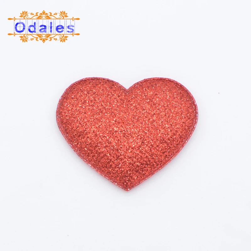 Heart Red 60 шт./лот, блестящая Рождественская звезда, сердце, Золотая Звезда, красное сердце, серебряная звезда, накладки, домашнее украшение, дерево, X-Mas Вечеринка стикер - Цвет: Heart Red