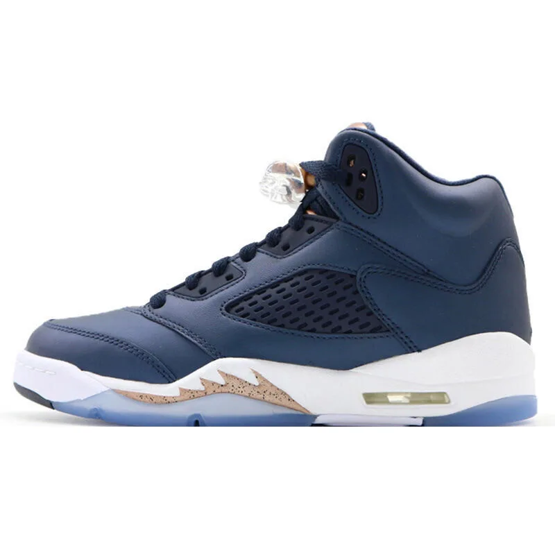 Оригинальные Мужские дышащие баскетбольные кроссовки Air Jordan 5 в стиле ретро, новинка - Цвет: 136027-416