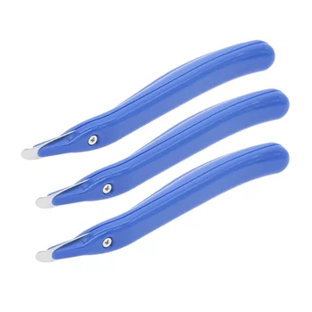 

3Pcs Universal Needle Remover Labor Saving Staple Remover Plastic Handheld Nail Puller Without Logo(Blue)
