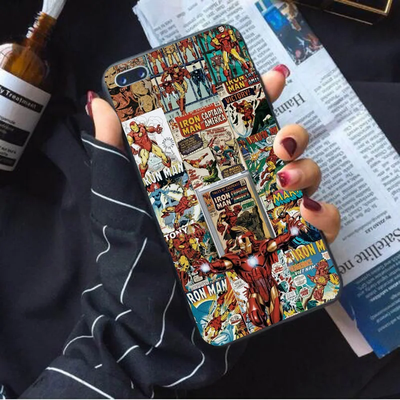 Герои комиксов Marvel, плакат, мягкий чехол для телефона, для iphone xs 11 pro xs max x xr 7 6s 8 6 plus 5S se 5, ТПУ чехол, паук, Железный человек