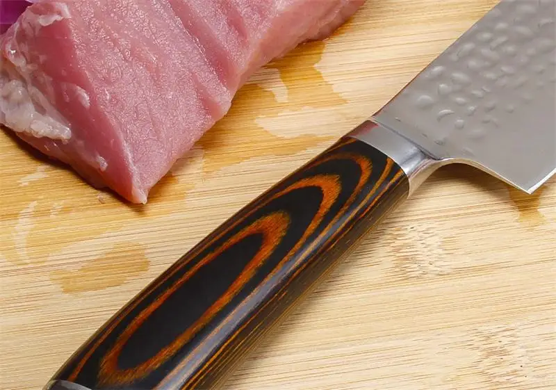 Профессиональные Кухонные ножи дамасский нож шеф-повара с деревянной ручкой кухонный нож s ручной работы молоток лезвие кухонные инструменты 30 см