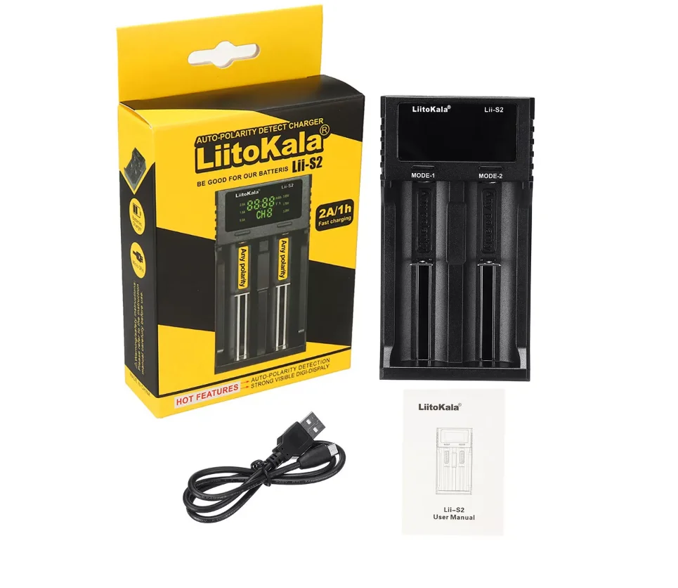 Liitokala Lii-202 USB интеллектуальное зарядное устройство с функцией Power Bank для Ni-MH литий для 18650 26650 18350 14500 lii202