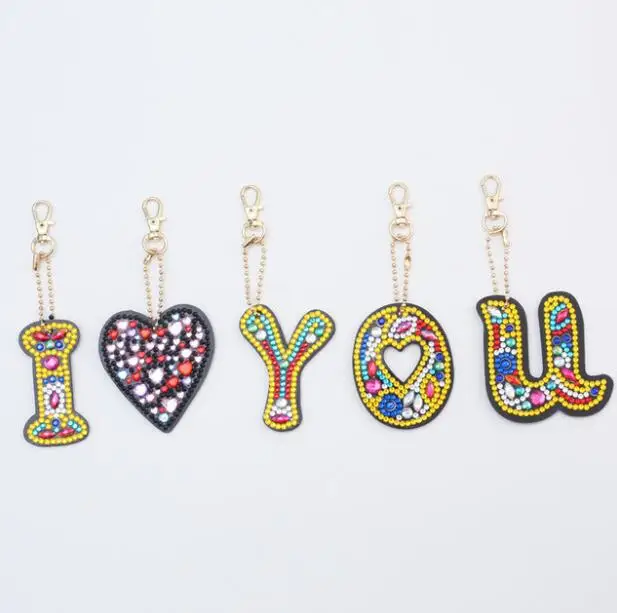PVC Diamond keychain DIY полная дрель специальная Алмазная картина брелок мультфильм снеговик бабочка женская сумка кулон брелок ювелирный брелок для ключей подарки - Цвет: PVC Diamond keychain