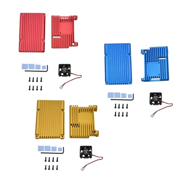 

for Raspberry Pi 4 Aluminum Alloy Case CNC Protective Cover Enclosure with Cooling Fan for Raspberry Pi 4 Model B