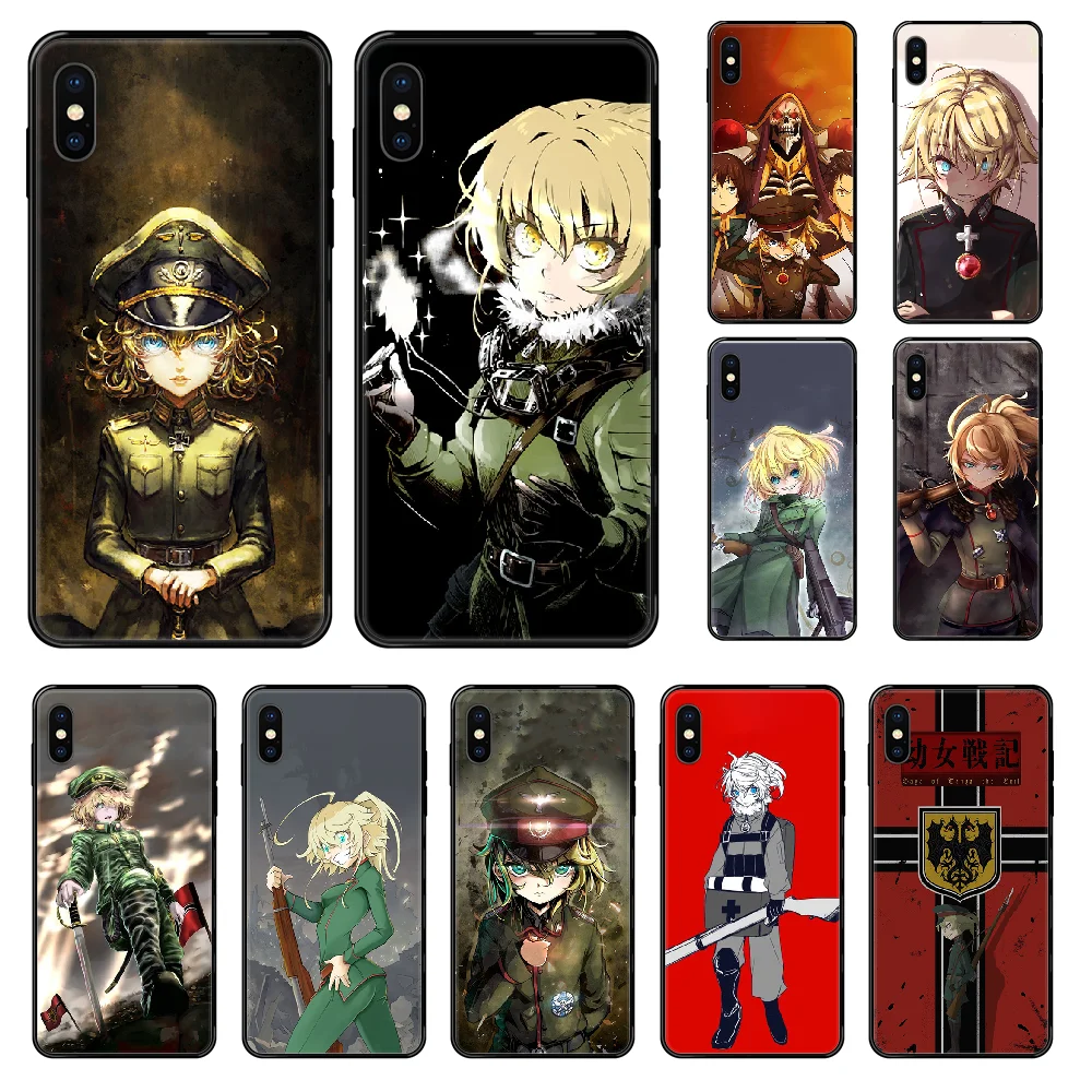 Японский чехол для телефона Youjo senki с аниме iphone 4 4s 5 5S SE 5C 6 6S 7 8 plus X XS XR 11 PRO MAX 2020