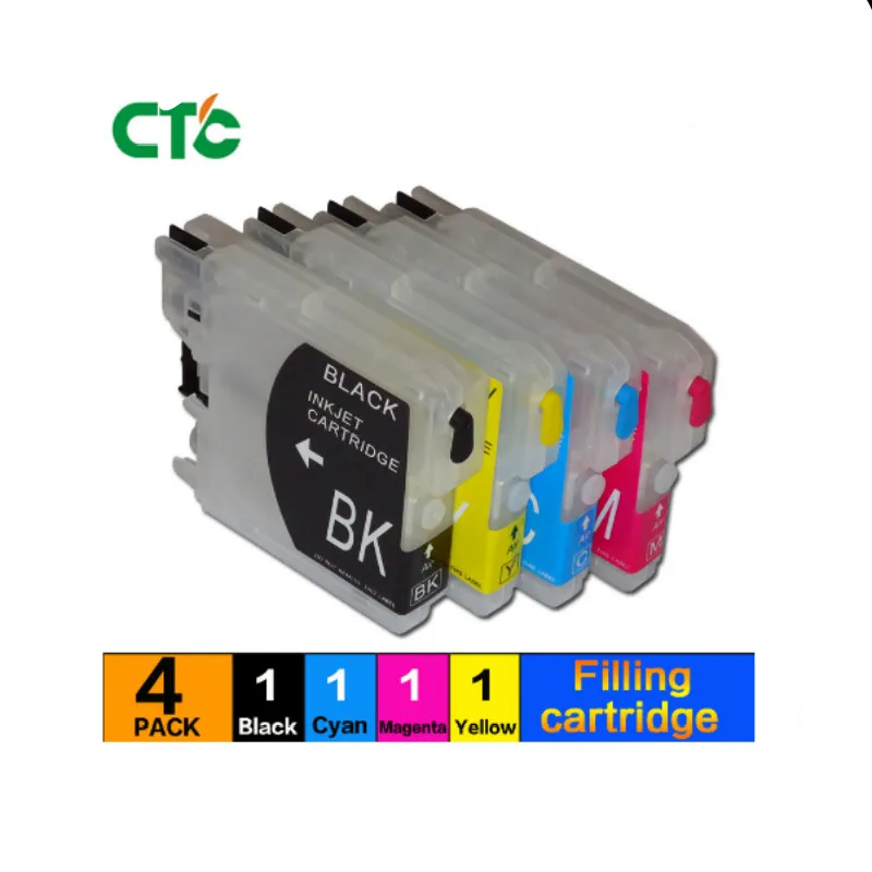 

Compitalbe LC39 LC980 lc60 LC985 LC1100 Refillable ink Cartridge for Brother MFC-J220 DCP-J315W J125 J515W MFC J415W J125