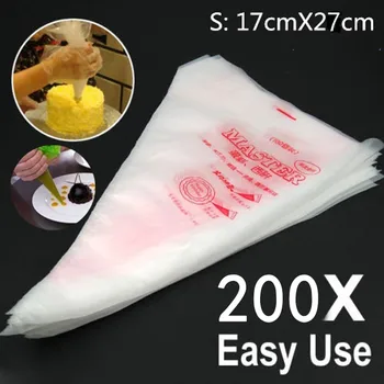 

100/200/300PCS Dropshipping Small/Middle/Large Size Disposable Piping Bag Icing Fondant Cake Cream bag Decorating Pastry TipTool