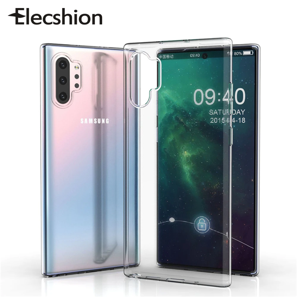 Мягкий ТПУ Прозрачный чехол для телефона samsung Note 10 Plus ультра тонкий силикон