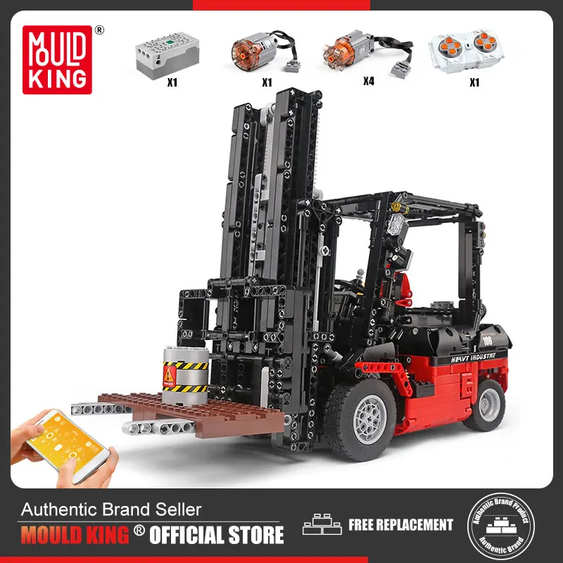 MOULD KING MOC High-Tech The MOC-3681 Engineering Vehicles RC Forklift Mk II Truck Building Blocks Toys For Kids Birthday Gifts | Игрушки и
