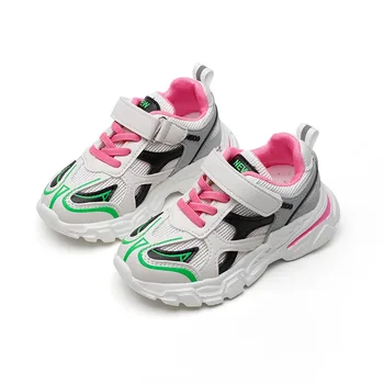 

2020 Autumn Kids Shoes Girl's Shoes Casuals Hook & Loop Fashion Air mesh All-match Non-slip
