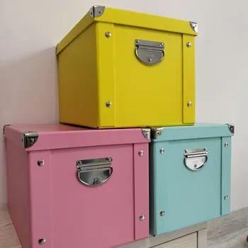 

Collapsible Letter Legal File Box Folder Storage Organizer With Lid Handle For Office Document Clothes Magazine Snack Toy Book