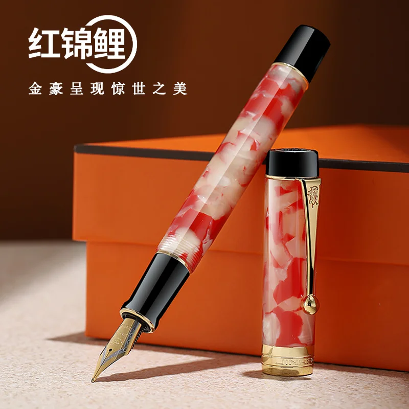 

Jinhao 100 Centennial Resin Fountain Pen 18KGP Medium / Bent Nib 0.5 /1.2mm Golden Clip with Converter Business Office Gift Pen