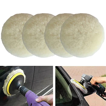 

Car Polishing Pads Auto 4Pcs White 3 inch Natural Wool Detailing Cleaning tools