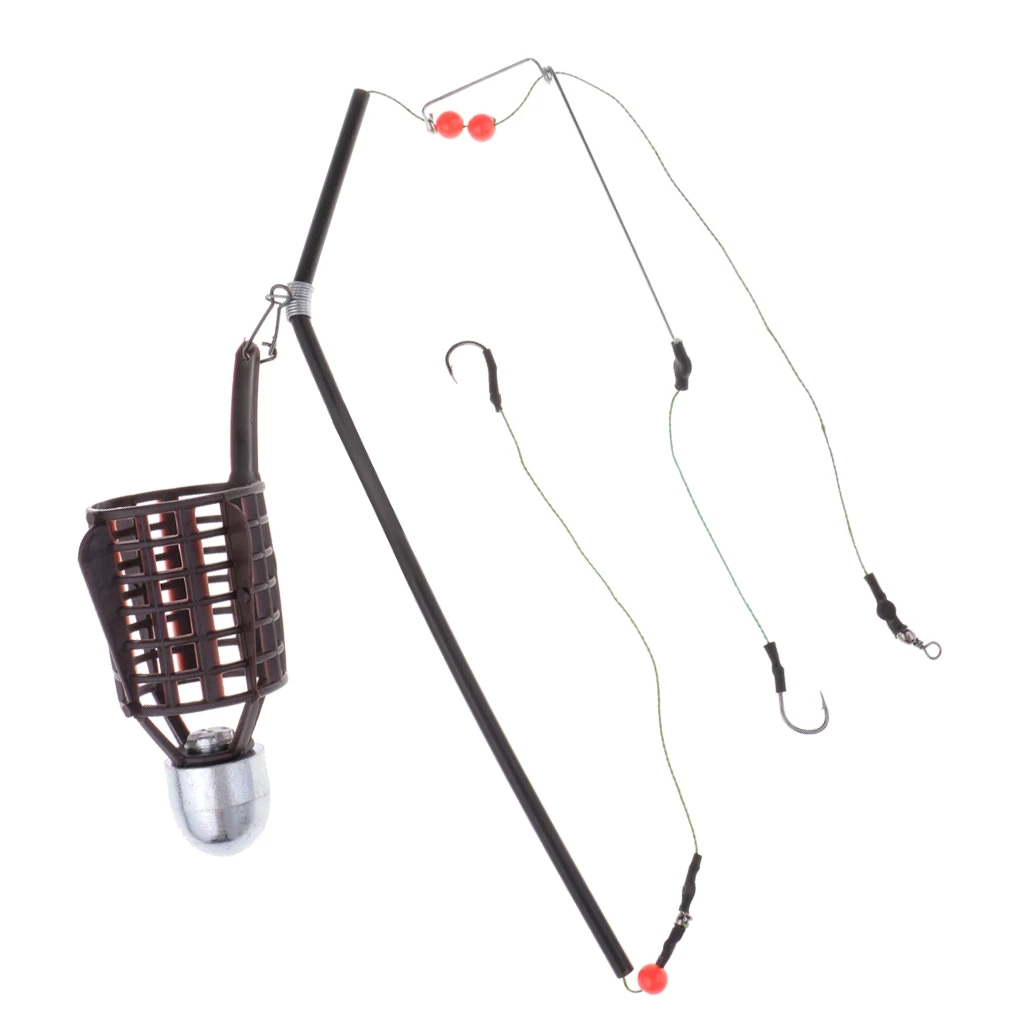Carp Fishing Bait Feeder Basket Holder Fishing Lure Cage with Line Hooks Fishing Feeders Basket 20g 30g 40g