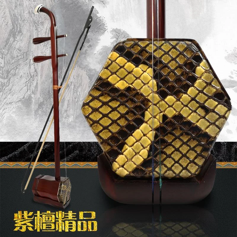 Old Redwood Erhu, Rosewood, Python Skin, Professional Chinese Instrument, Instrument Accessories