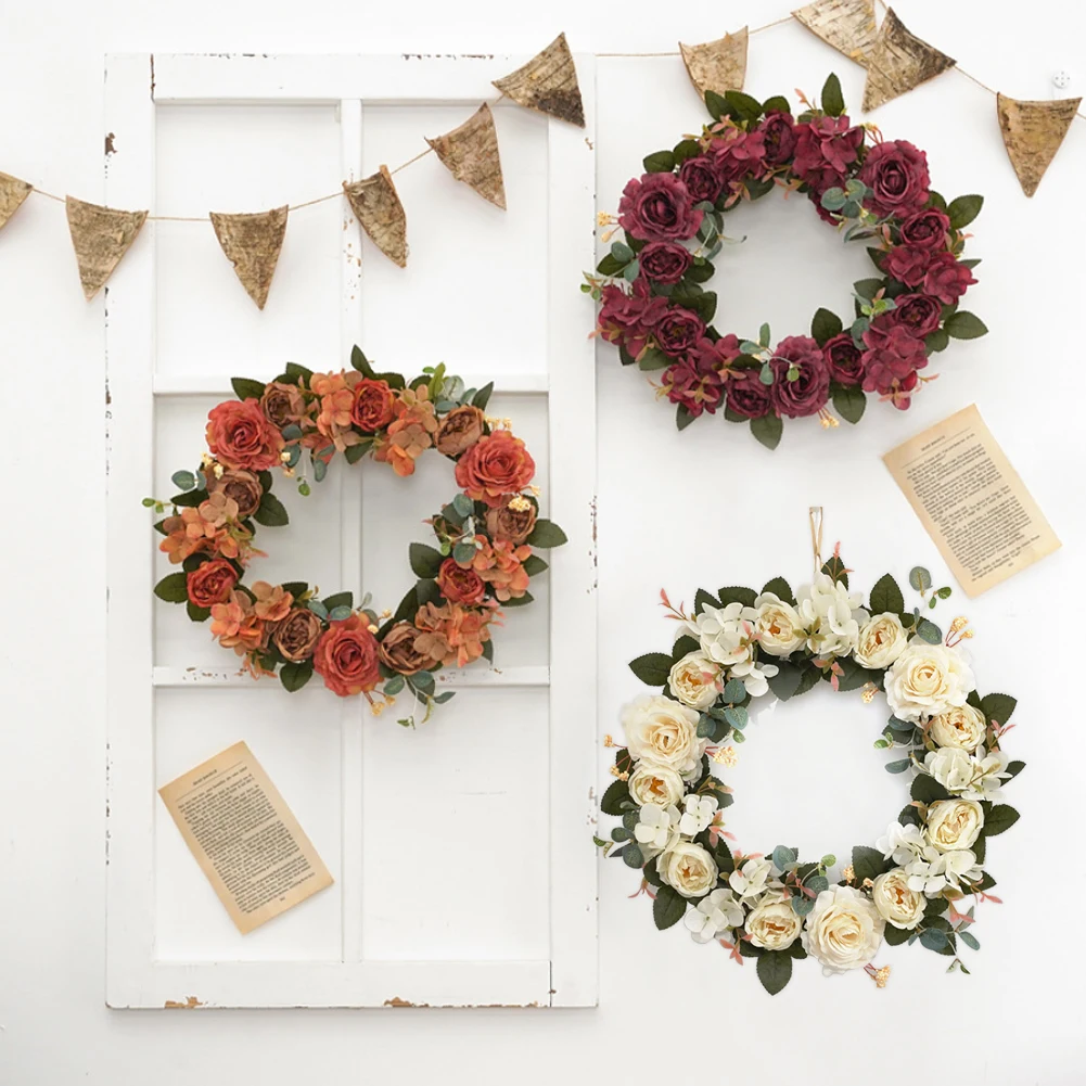 

Artificial Flower Garland Lysimachia Ring Field Pendant Door Knocker Round Leaf Decoration Wreaths Door Hanging Accessories
