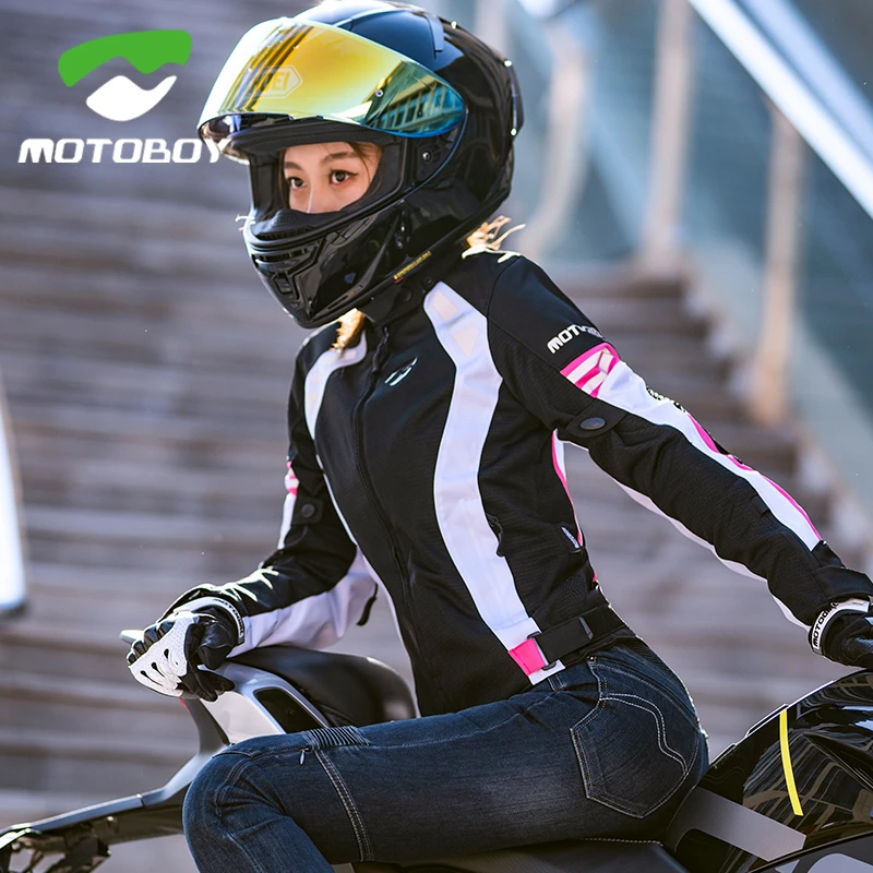 Motoboy traje de de a prueba de caídas para mujer, transpirable de malla, ropa para montar en motocicleta, Protector CE|Chaquetas| - AliExpress