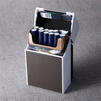 

Aluminum Alloy Cigarette Storage Case Box Container Lighter for Smoking Flameless USB Rechargeable Lighter Windproof Lighter