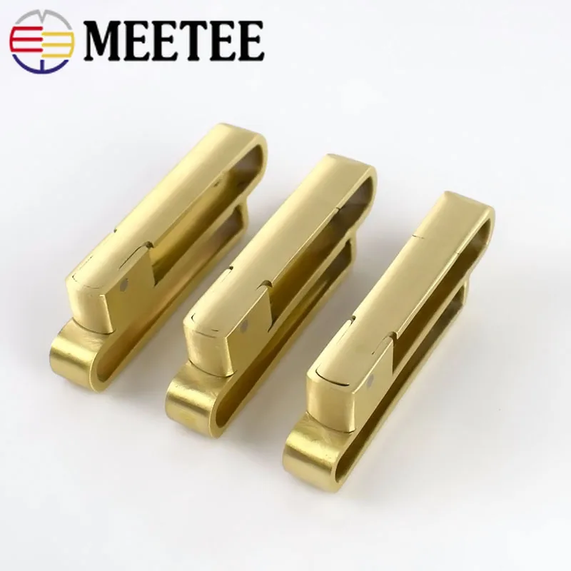 Meetee 1 шт./2 шт. 55 мм Твердый латунный ремень пряжка кольцо брелок защелкивающиеся