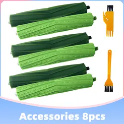 3 Pairs of High Performance Main Rubber Brush Replacement for iRobot Roomba i3 i7 E5 E6 Series Robot Vacuum Cleaner Accessories