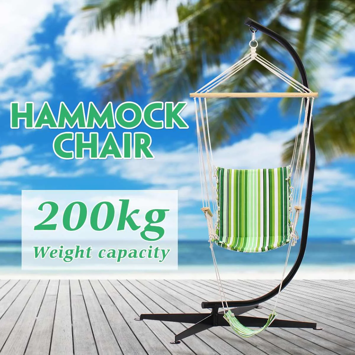 

200kg/440lb Load C Hammock Stand Frame Solid Steel Construction With Hanging Air Porch Swing Chair Hanging Chair C-stand