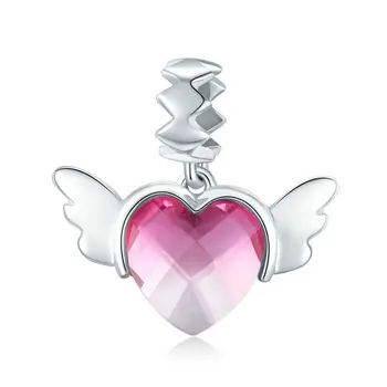 

Popular S925 sterling silver bracelet charm love wings necklace bracelet charm accessories SCC846