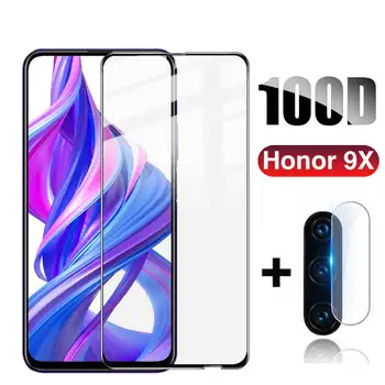 Перейти на Алиэкспресс и купить 100D Защитное стекло для Huawei Honor 9X Премиум 3D закаленное стекло на Hono 9 X X9 Honor9x Honer 9X Защитная пленка для экрана