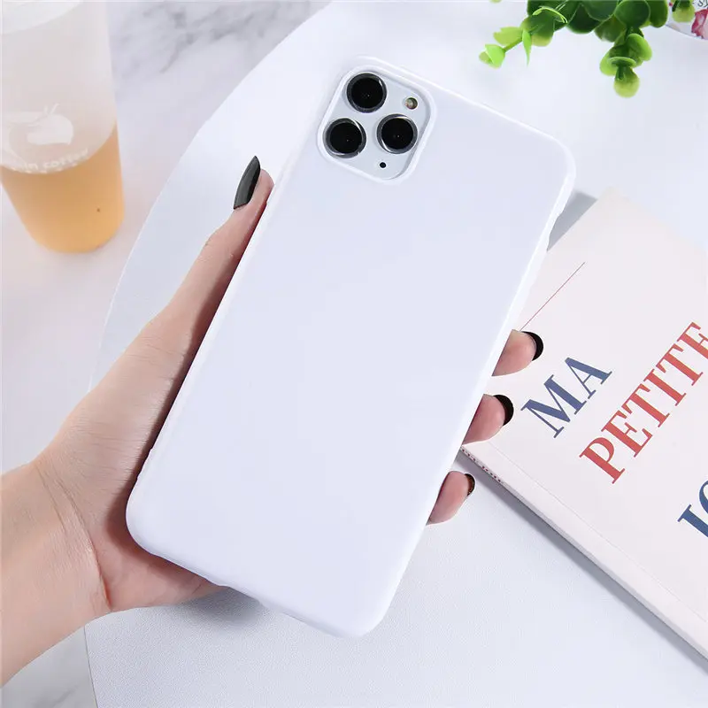Lovebay, карамельный цвет, чехол для телефона, для iPhone 7, 8, 6, 6s Plus, X, XR, XS, Max, 11 Pro, Твердый Чехол, мягкий ТПУ, силиконовый чехол для iPhone 11 - Цвет: W