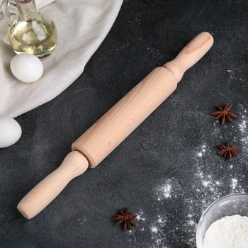 

Rolling pin with revolving handle, 40 cm, beech