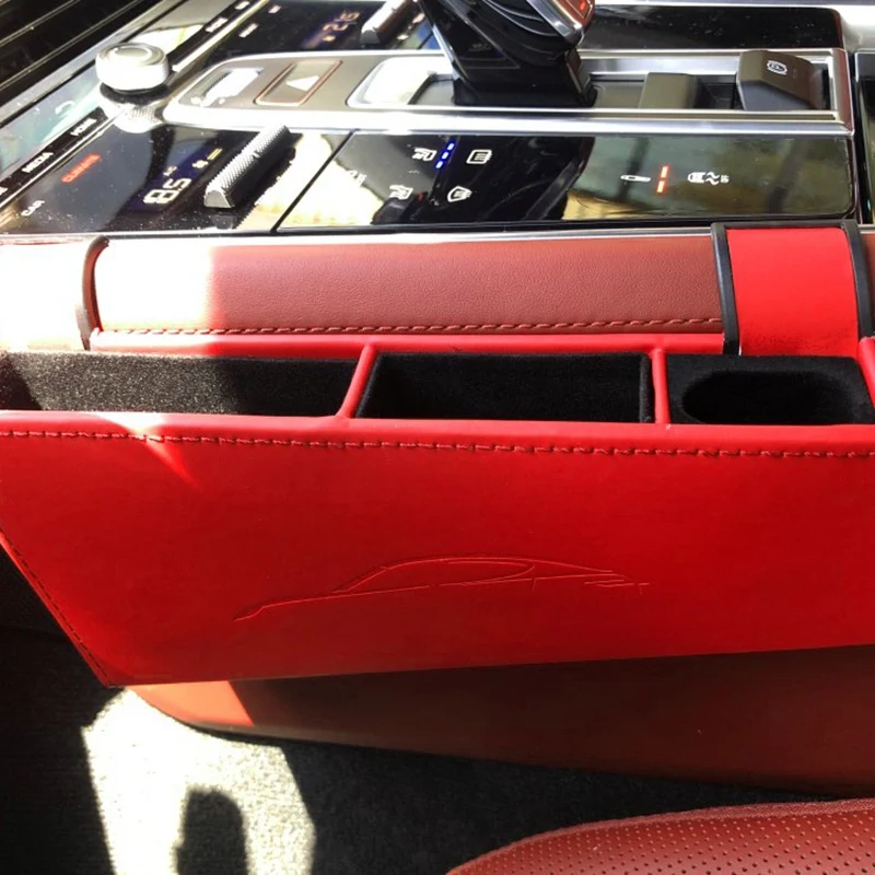 Car Styling Accessories Leather Interior Car Seat Seam Storage Box Organizer Holder for Panamera 971 2017 2018(Red) Car Styling Accessories Leather Interior Car Seat Seam Storage Box Organizer Holder for Panamera 971 2017 2018(Red)