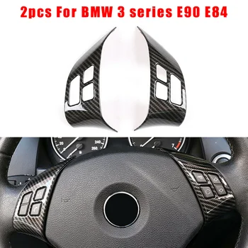 

Carbon Fiber Style Steering Wheel Button Frame Sticker For BMW 3-series E90 E84