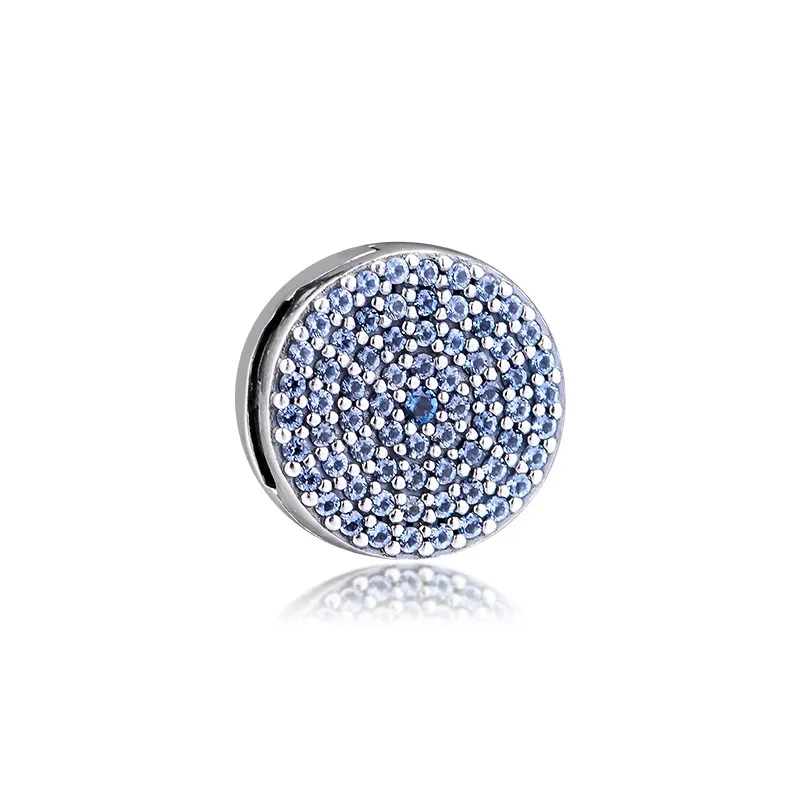 Blue CZ Snowflake Clip Reflexions Charm Beads for Silver 925 Original Bracelets Pave Stone Round Jewelry | Украшения и аксессуары