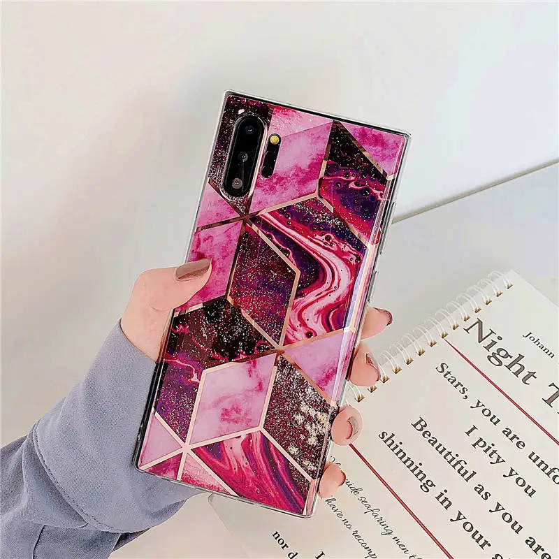 Роскошный Мраморный чехол для телефона samsung Note 10 Plus Coque 9 8 S9 S8 S10 Plus S10E S7 Edge A50 A70, мягкий силиконовый чехол