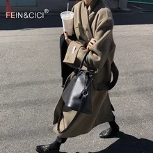 wool coat warm winter camel black maxi long outfit Wool Blends coat high quality oversized