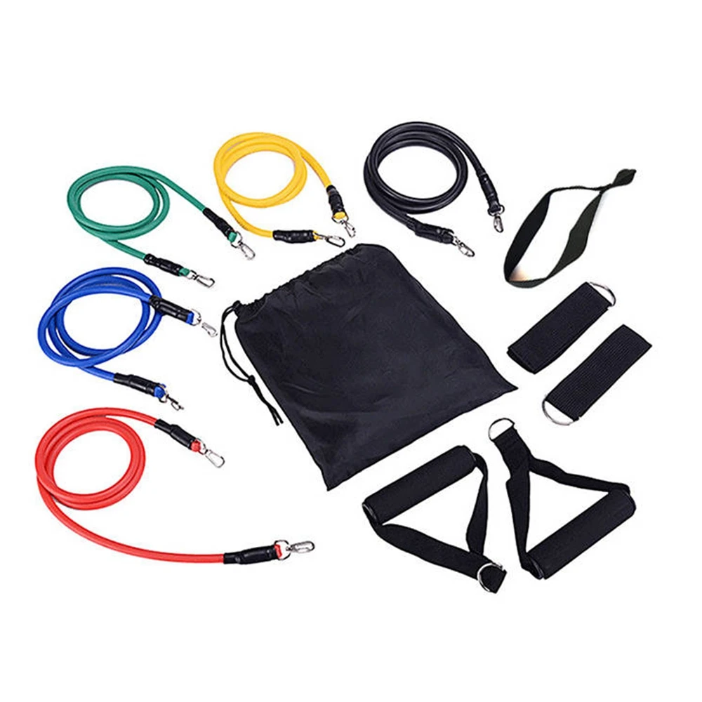 

11 pcs Yoga Band Tube Resistance Bands Set Fitness Elastic Rubber Band Training Workout Expander Pull Rope Gym Fitness Equipment