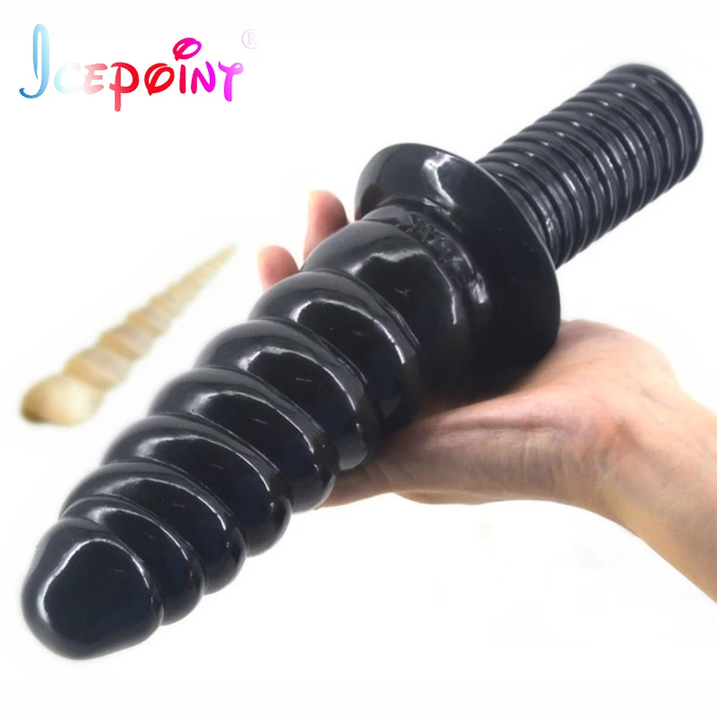 ICEPOINT long anal dildo screw handle conch butt plug fake penis box discreet package sex toy anal plug lesbian man masturbation