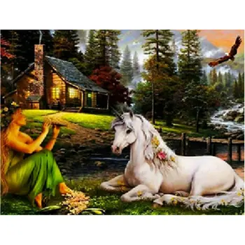 

5d diy diamond painting full square round Diamond embroidery Fairies and unicorns diamond mosaic new arrivals hobby decoration