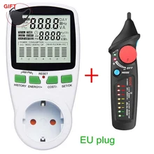Moniteur de tension et de courant avec stylo de Test de fil, compteur de puissance, prise de courant intelligente EU/US/UK/FR/AU