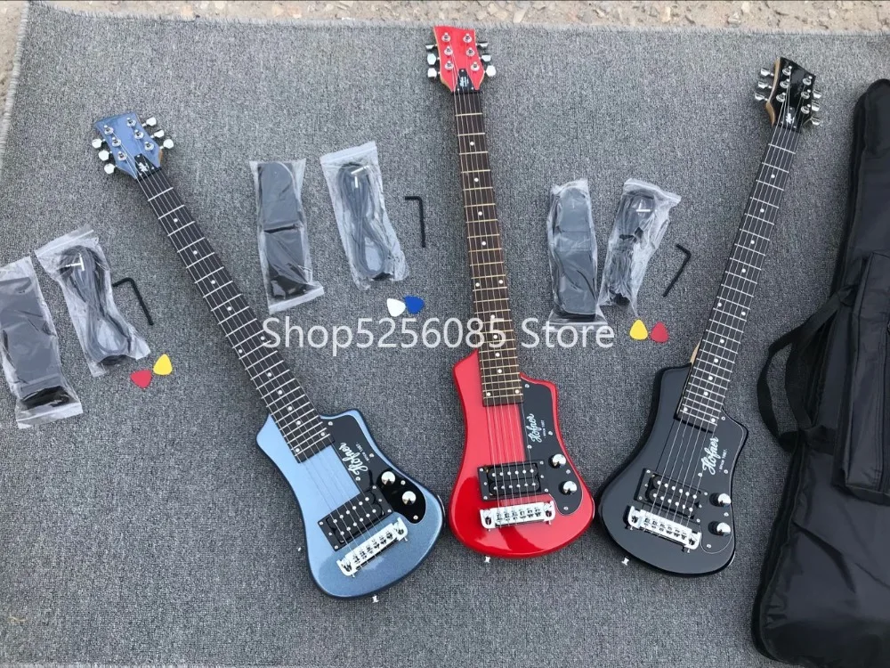 Многоцветная мини-гитара hofner shoty для путешествий, портативная гитара для начинающих, электрогитара для детей