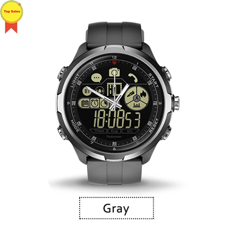 Серый Смарт-часы Zeblaze VIBE 4 HYBRID водонепроницаемый беспроводной синхронизация smartwatch секундомер весь день активности трек для телефонов android ios - Цвет: Серый