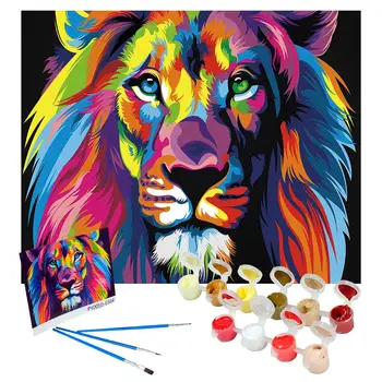 

40x50cm Paints By Numbers Lion Tiger Animals Pictures Oil Painting By Numbers Set Gift Coloring By Number Sdraw Canvas Wall Set