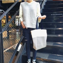 Простая Большая вместительная Холщовая Сумка, сумка для покупок, Холщовая Сумка, большая сумка для покупок для женщин и девушек