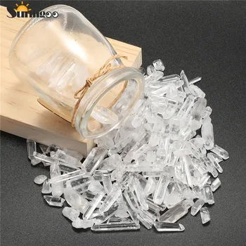 

Sunligoo Natural Clear Rock Crystal Quartz Irregular Tumbled Chips Crushed Stone Wishing Bottle Wicca Reiki Healing Decoration