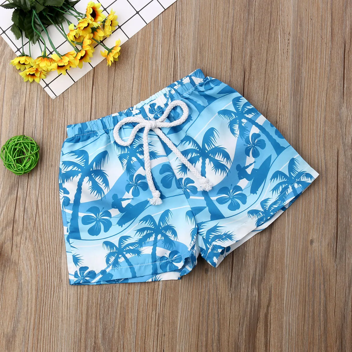 Гавайские плавательные пляжные шорты для маленьких мальчиков, короткий чемодан с эластичной резинкой на талии, летний праздничный купальный костюм для мальчика, пляжная одежда, пляжные шорты