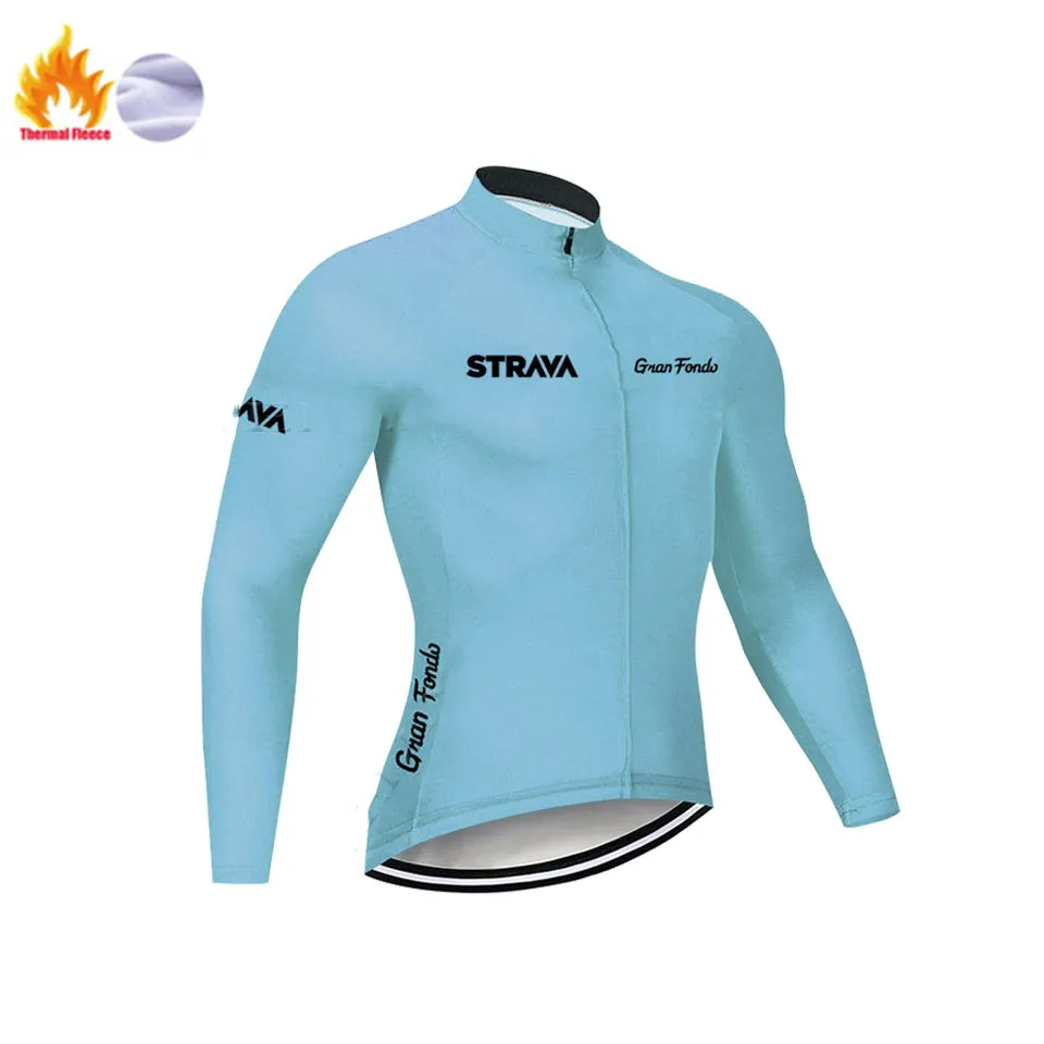 Winter Jersey STRAVA Зимняя Теплая Флисовая одежда для велоспорта NW Мужской трикотажный костюм для езды на велосипеде MTB Одежда Теплый комбинезон комплект - Цвет: Winter Jersey