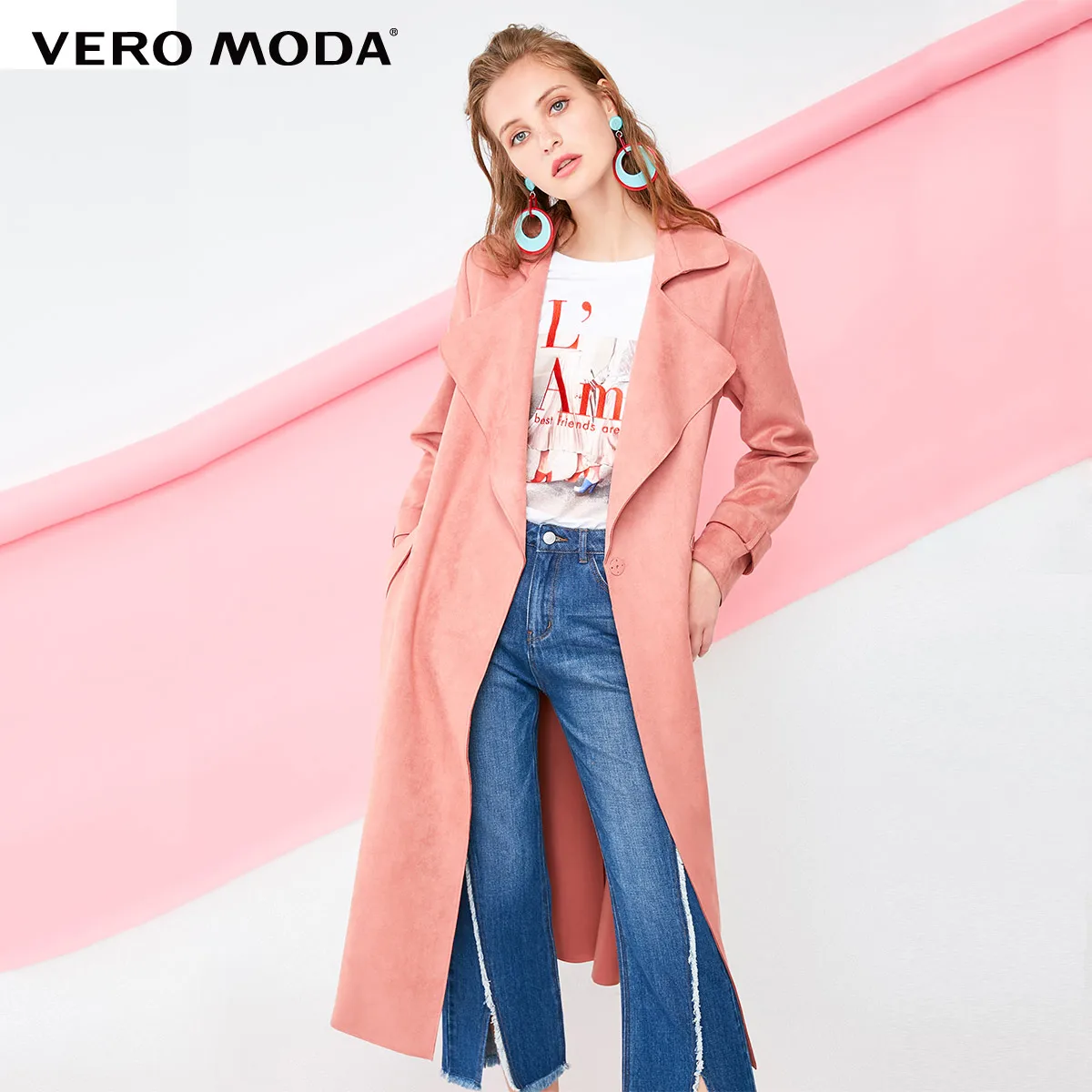 Vero Moda Women's Mid-Length Straight Fit Lapel Lace-Up Trench Coat | 319109504