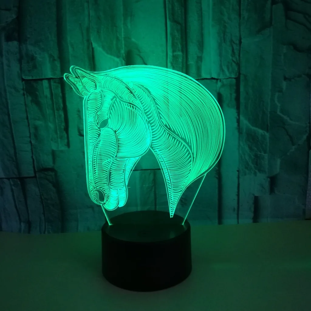 3D Led моделирование ночник Usb настроение животное лошадь сенсорная кнопка атмосферная настольная лампа детская спальня сон декоративное освещение для дома подарок