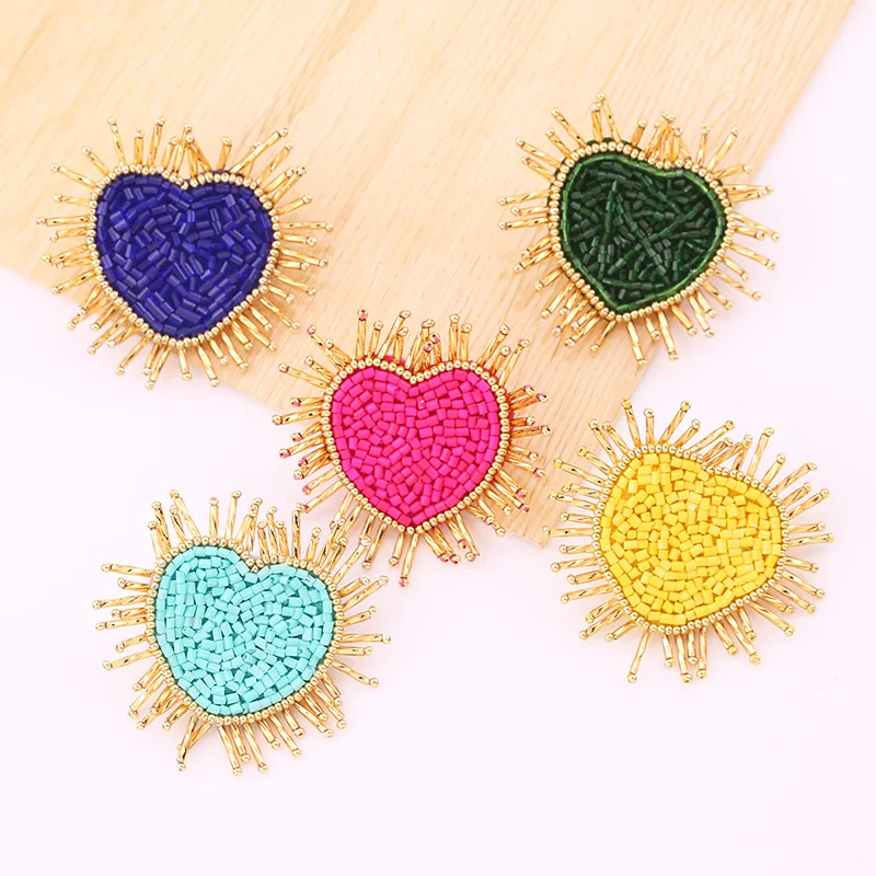 Earrings Japanese Korean jewelry sweet inlaid pearl hollow love heart stud earrings clips with accessories boho fashion Jewelry