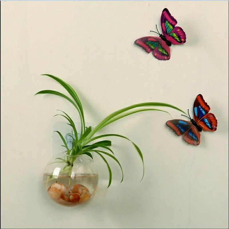 

Hanging Flower Pot Glass Ball Vase Terrarium Wall Fish Tank Aquarium Container Clear Solid Color Hanging Wall Flower Ball Vese